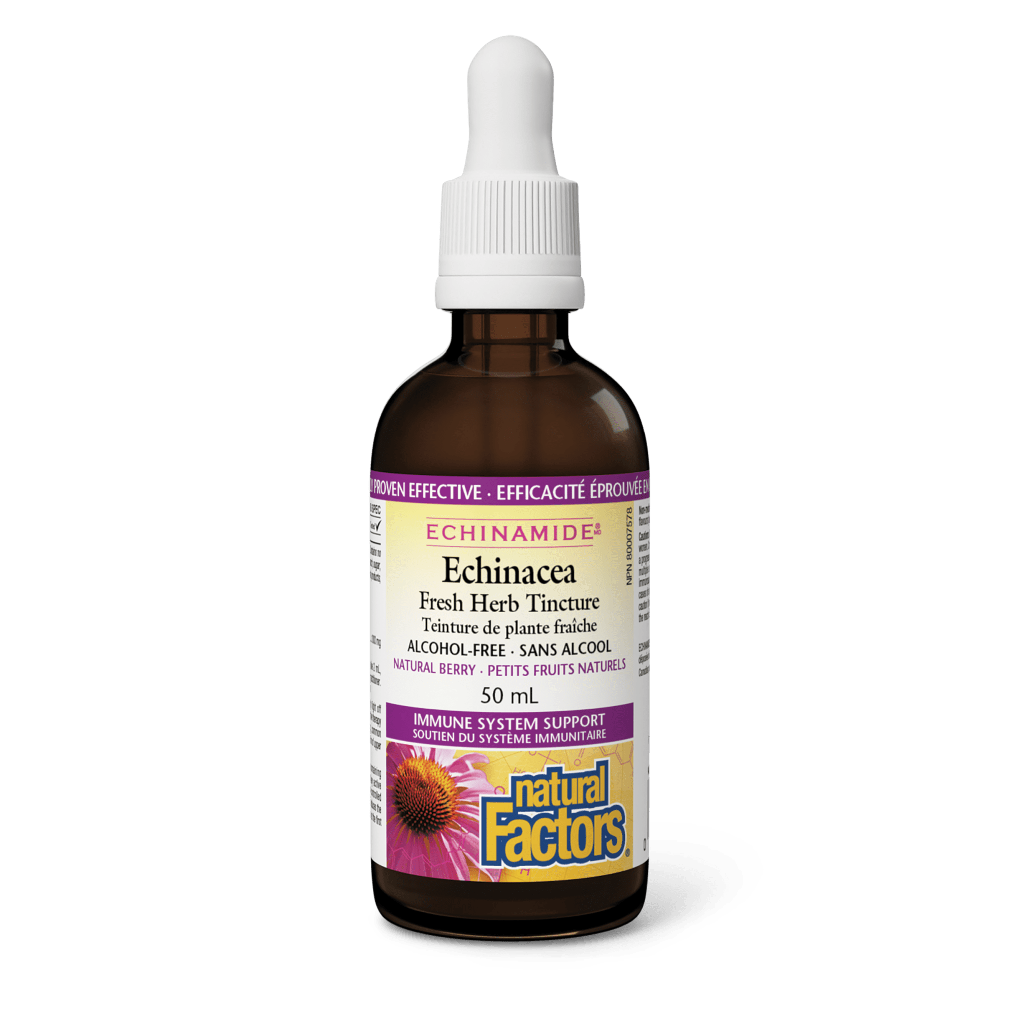 Natural Factors ECHINAMIDE Alcohol-Free Herb Tincture Natural Berry 50ml