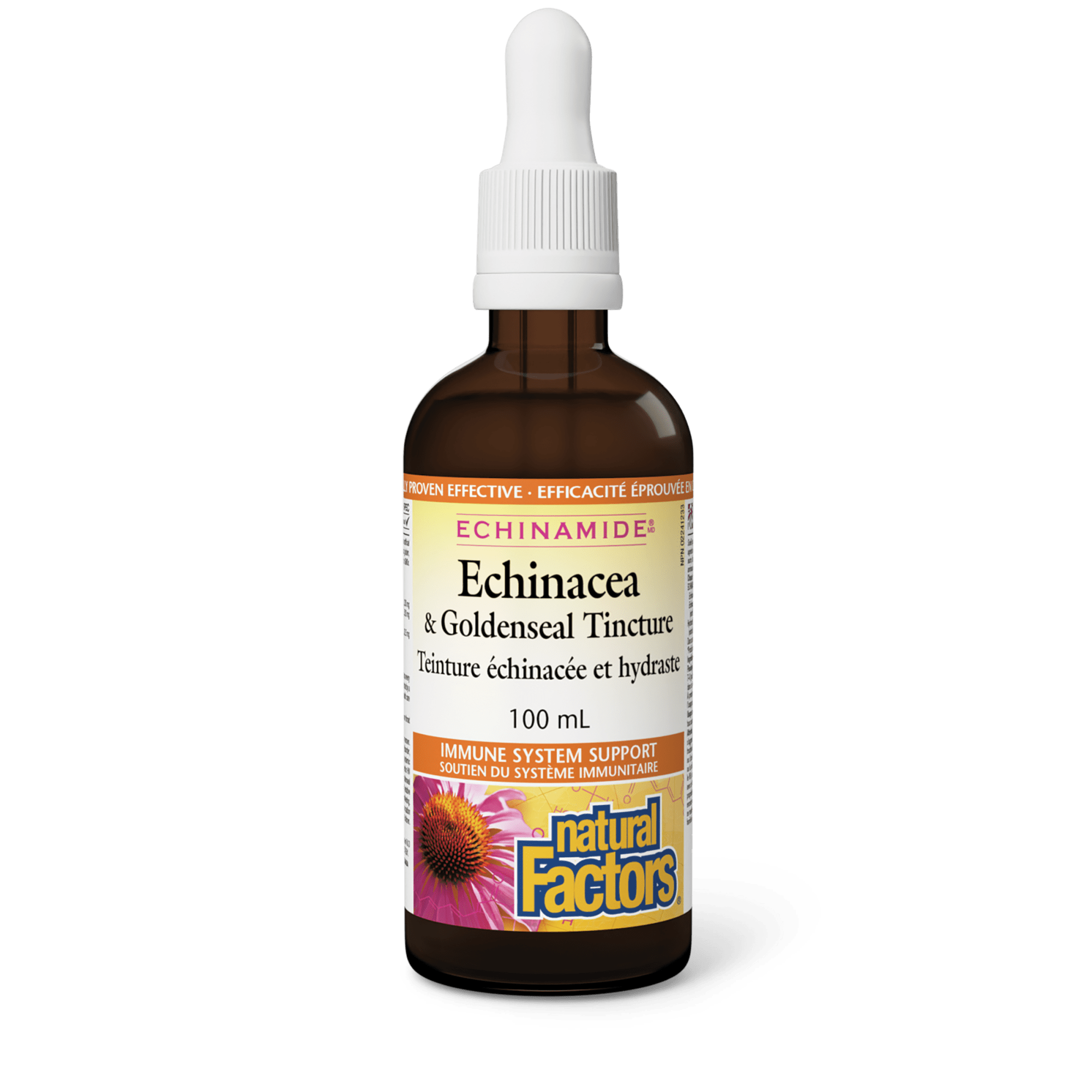 Natural Factors ECHINAMIDE Echinacea & Goldenseal Tincture 100ml