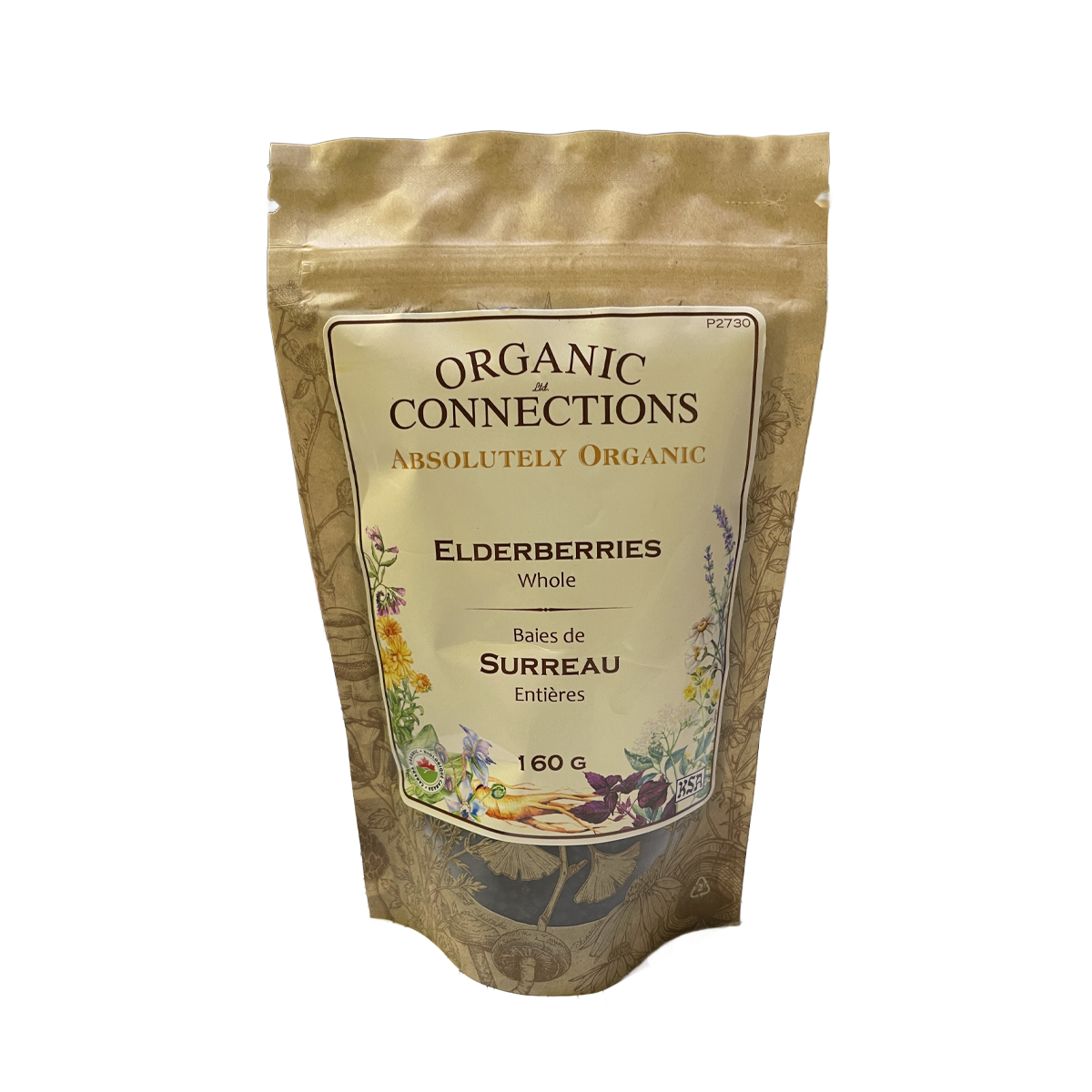 Organic Connections Organic Whole Elderberries 160g