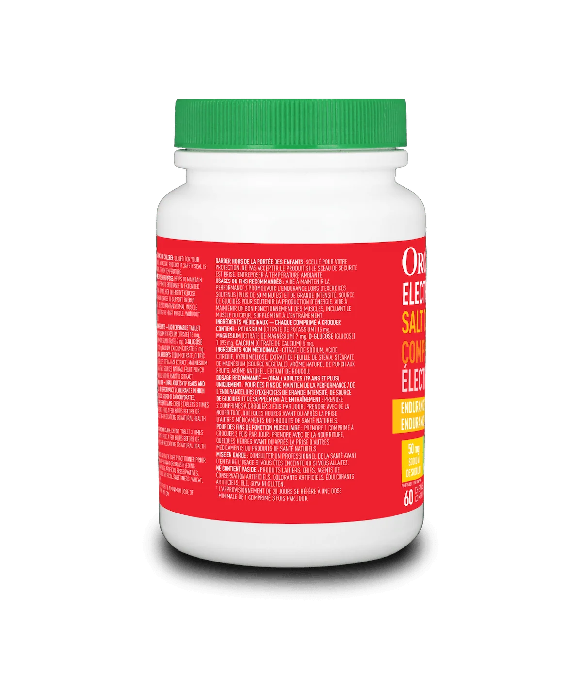 Organika Electrolyte Salt Tabs 60 Chewable Tablets Fruit Punch