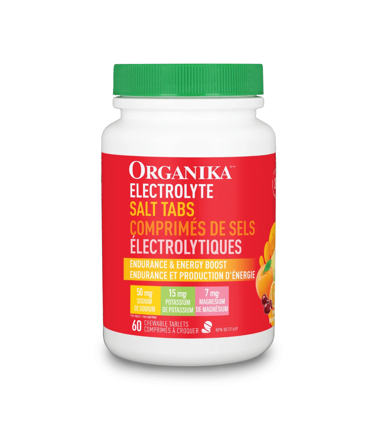 Organika Electrolyte Salt Tabs 60 Chewable Tablets Fruit Punch