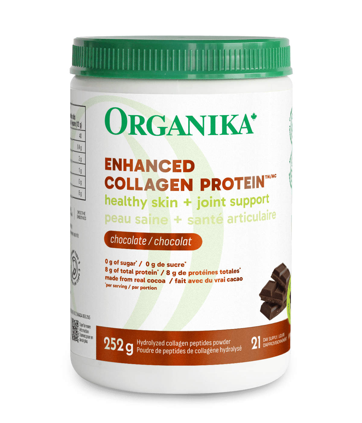 Organika Enhanced Collagen Protein Chocolate 252g