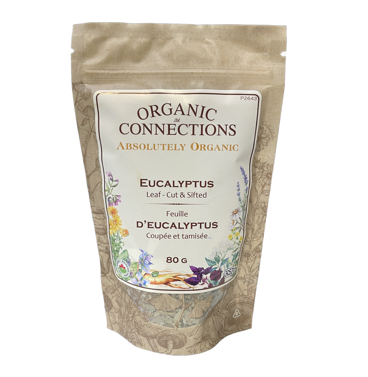 Organic Connections Organic Eucaplyptus Leaf C/S 80g
