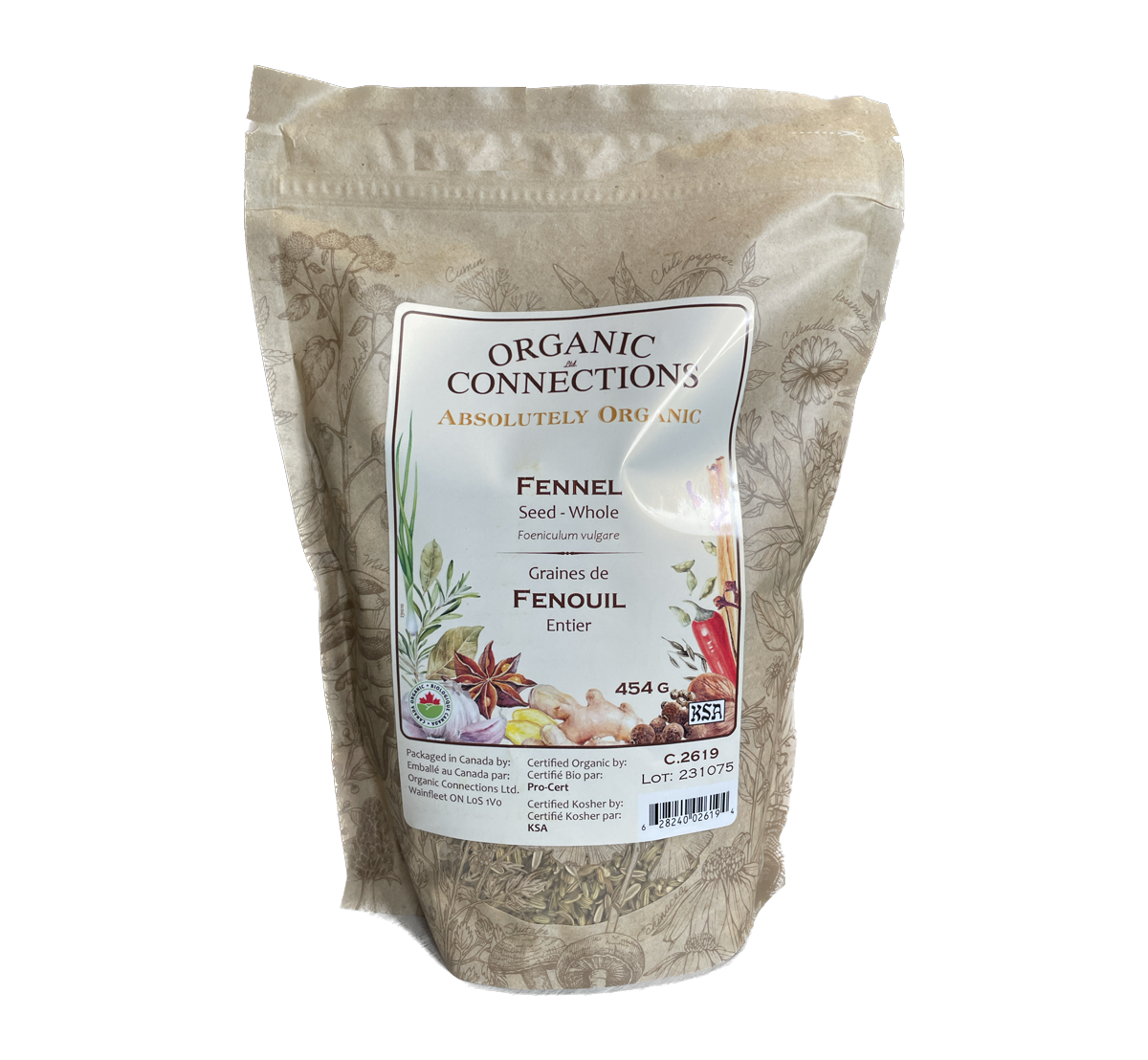 Organic Connections Organic Fennel Seed Whole 454g