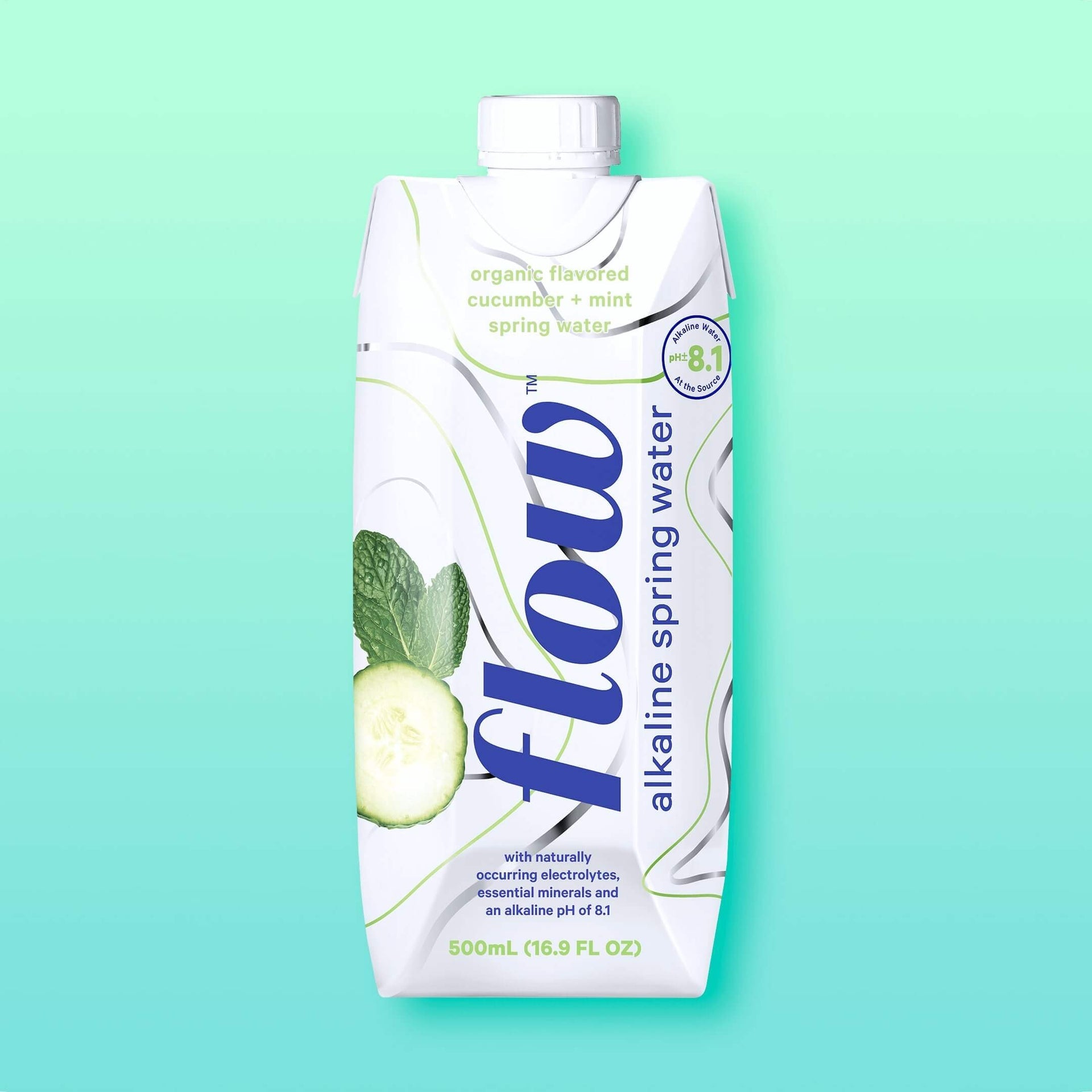 Flow Alkaline Water Cucumber Mint 500ml
