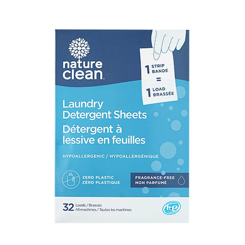 Nature Clean Laundry Detergent Sheets Unscented 32 Strips