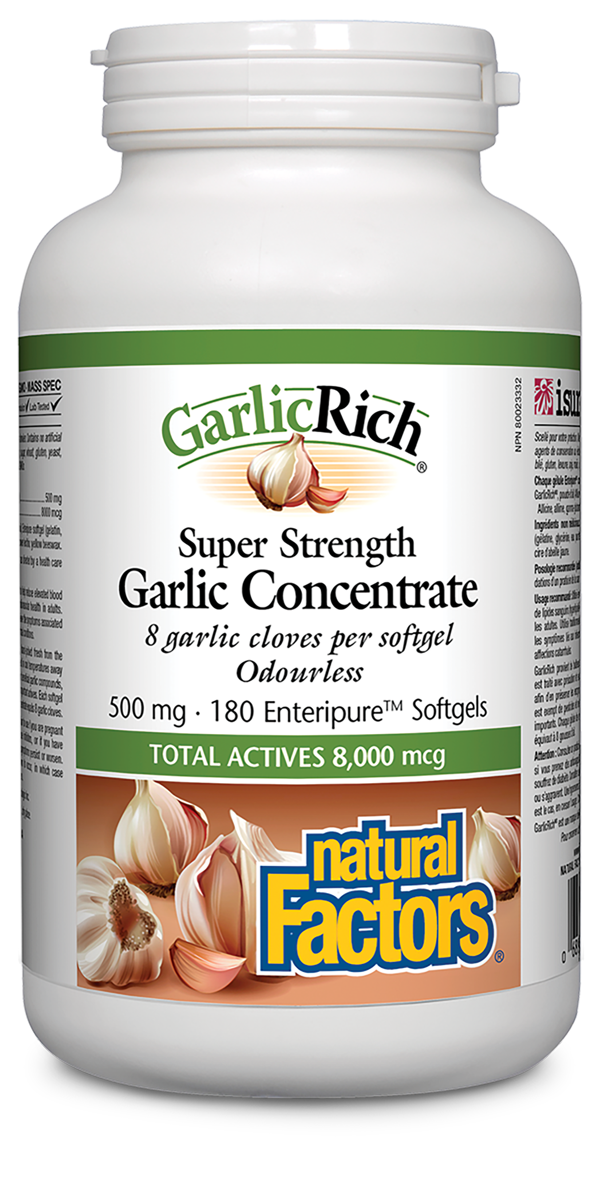 Natural Factors Garlicrich Super Strength Garlic Concentrate 500mg 180 Softgels