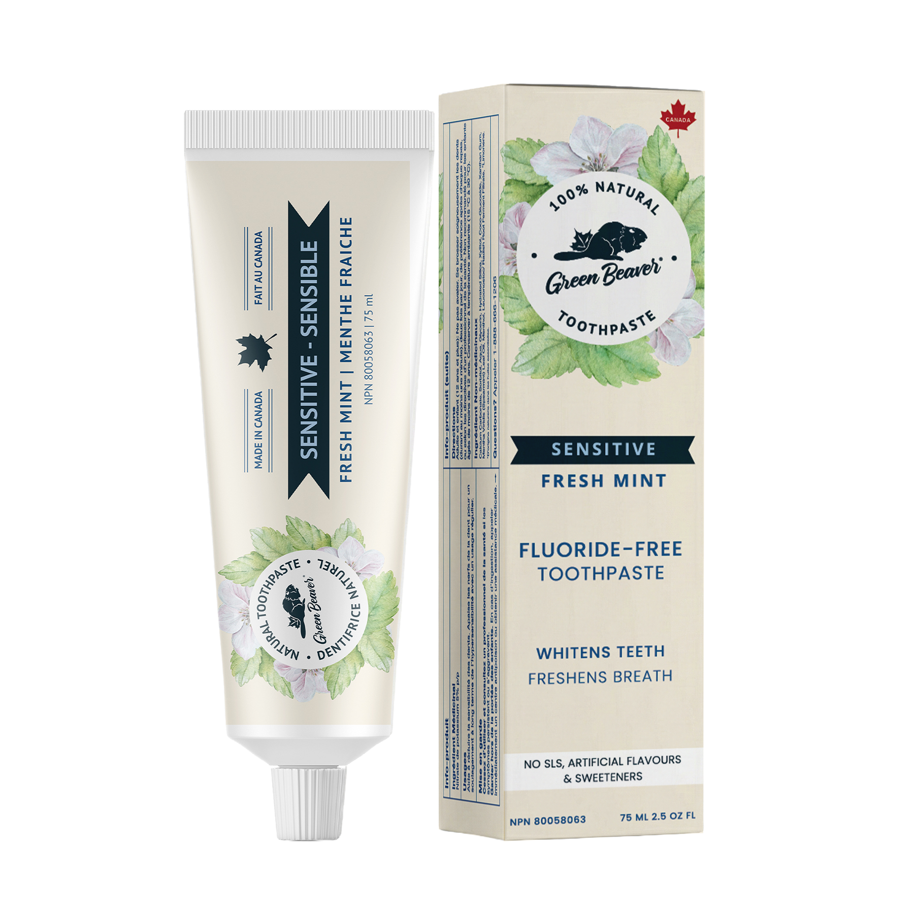 Green Beaver Sensitive Teeth Fresh Mint Toothpaste 75ml