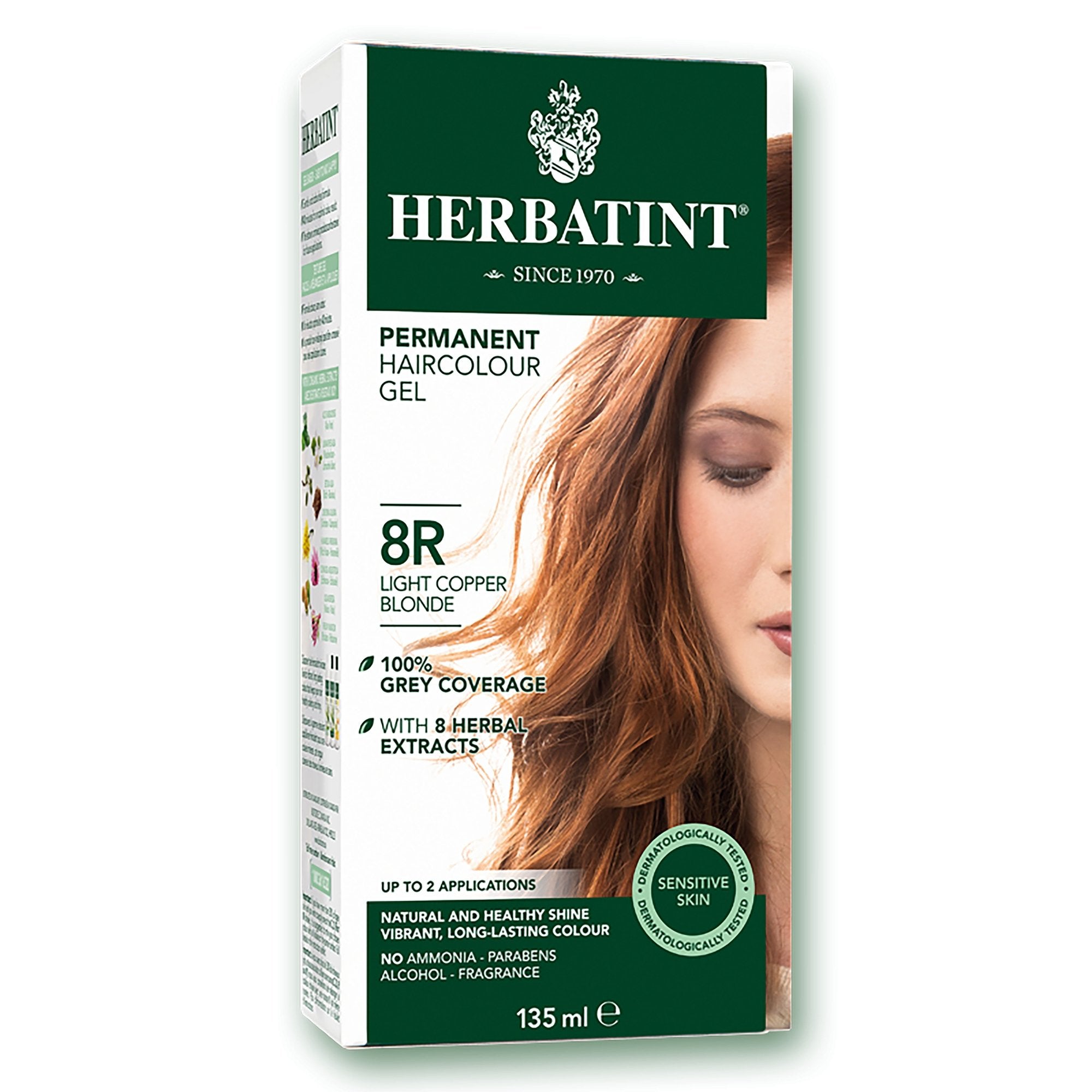 Herbatint Permanent Hair Colour 8R Light Copper Blonde 135ml