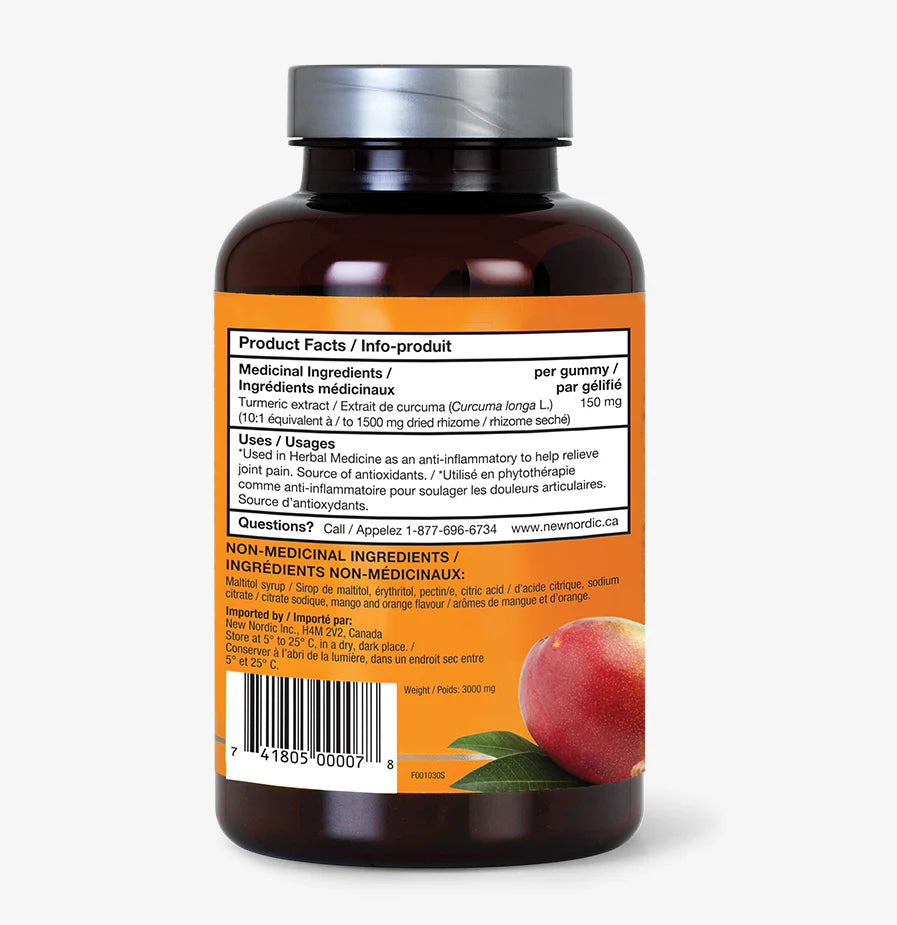 New Nordic Turmeric Gummies 60 Mango/Orange Gummies