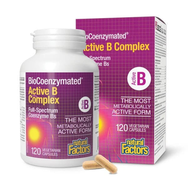 Natural Factors BioCoenzymated Active B Complex 120 Vegetarian Capsules