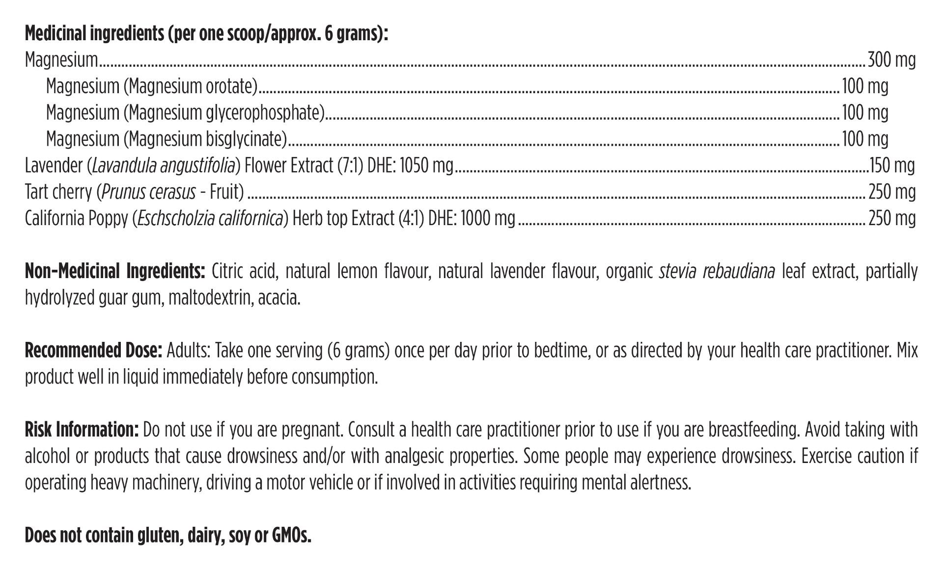 Designs for Health TriMag Night Lavender + Lemon 180g Powder