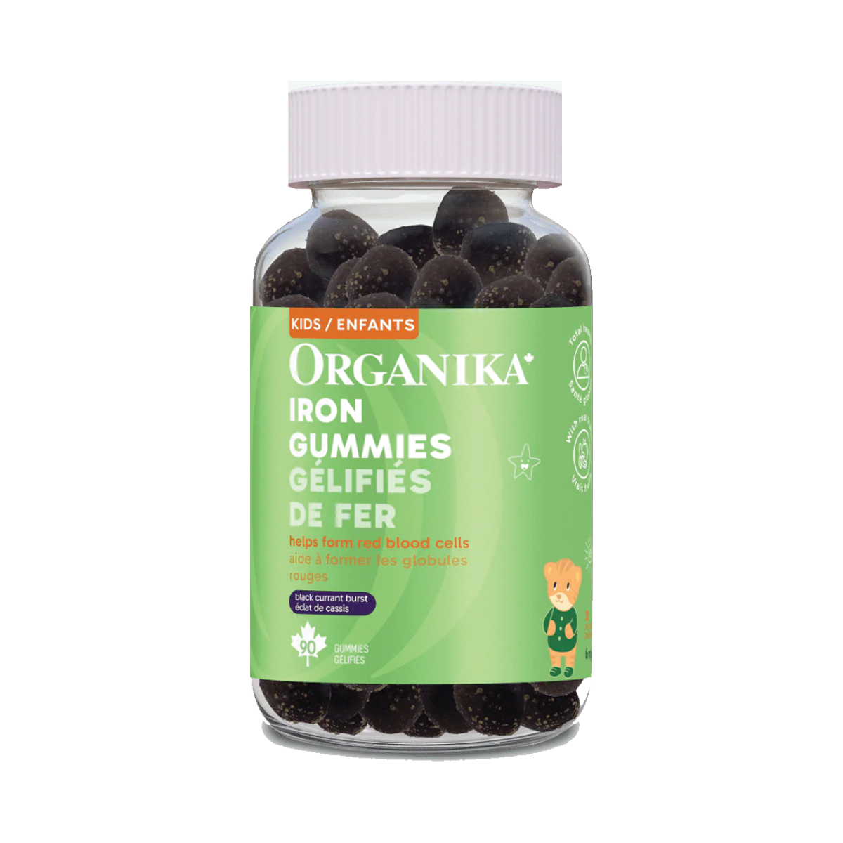 Organika Kids Iron Gummies Black Currant Burst 90 Gummies