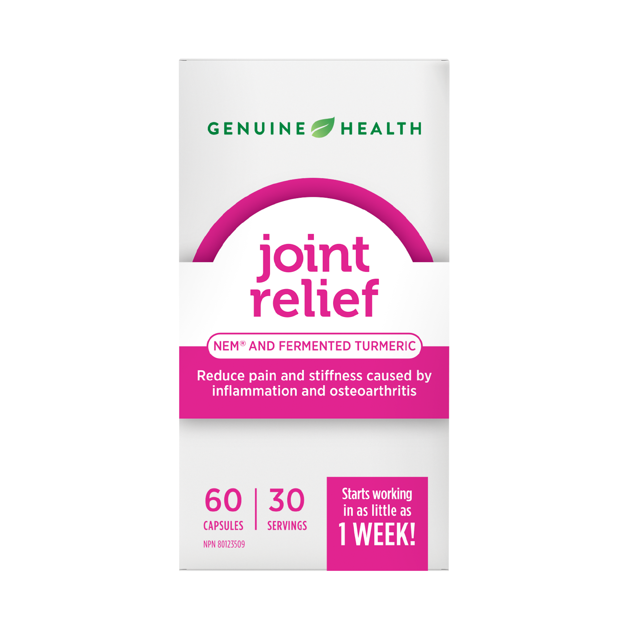 Genuine Health Joint Relief NEM & Fermented Turmeric 60 Vegetarian Capsules