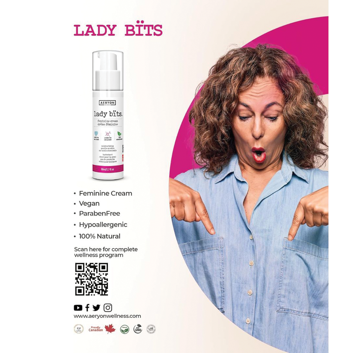 Aeryon Lady Bits Natural Feminine Cream 50ml