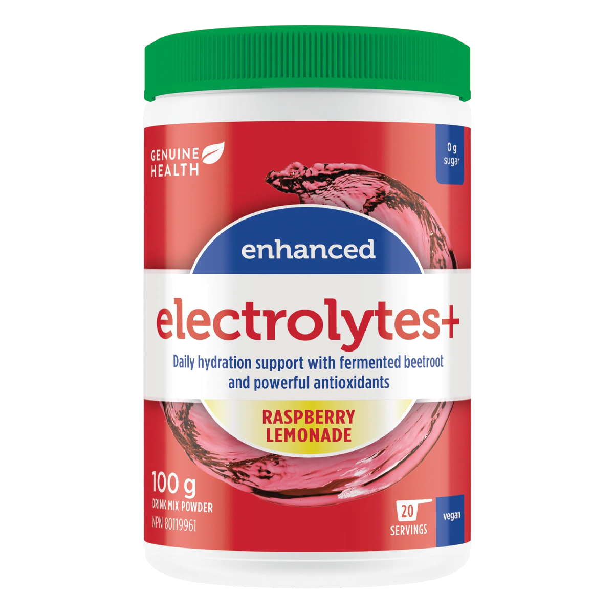 Genuine Health Enhanced Hydration Raspberry Lemonade 100g