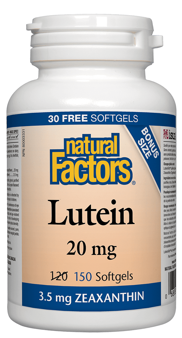 Natural Factors Lutein 20mg BONUS 150 Softgels