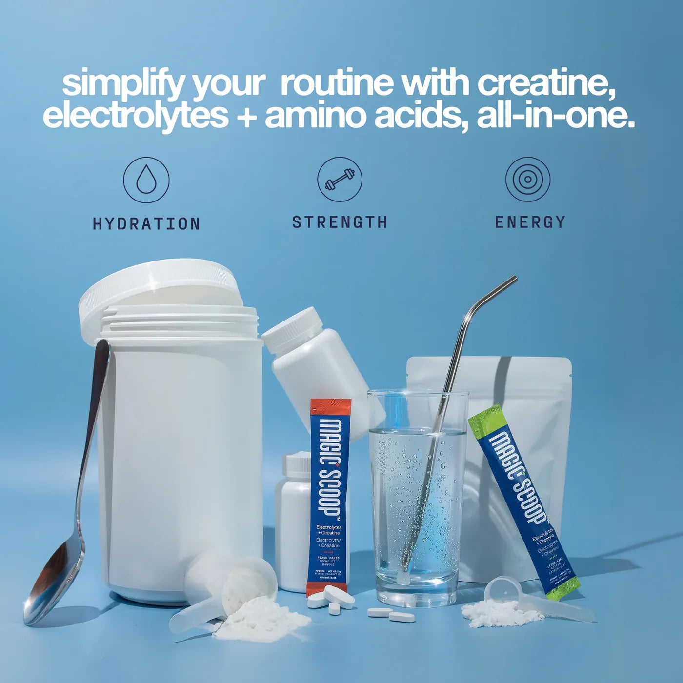 Magic Scoop Electrolytes + Creatine Lemon Lime 20 Sticks