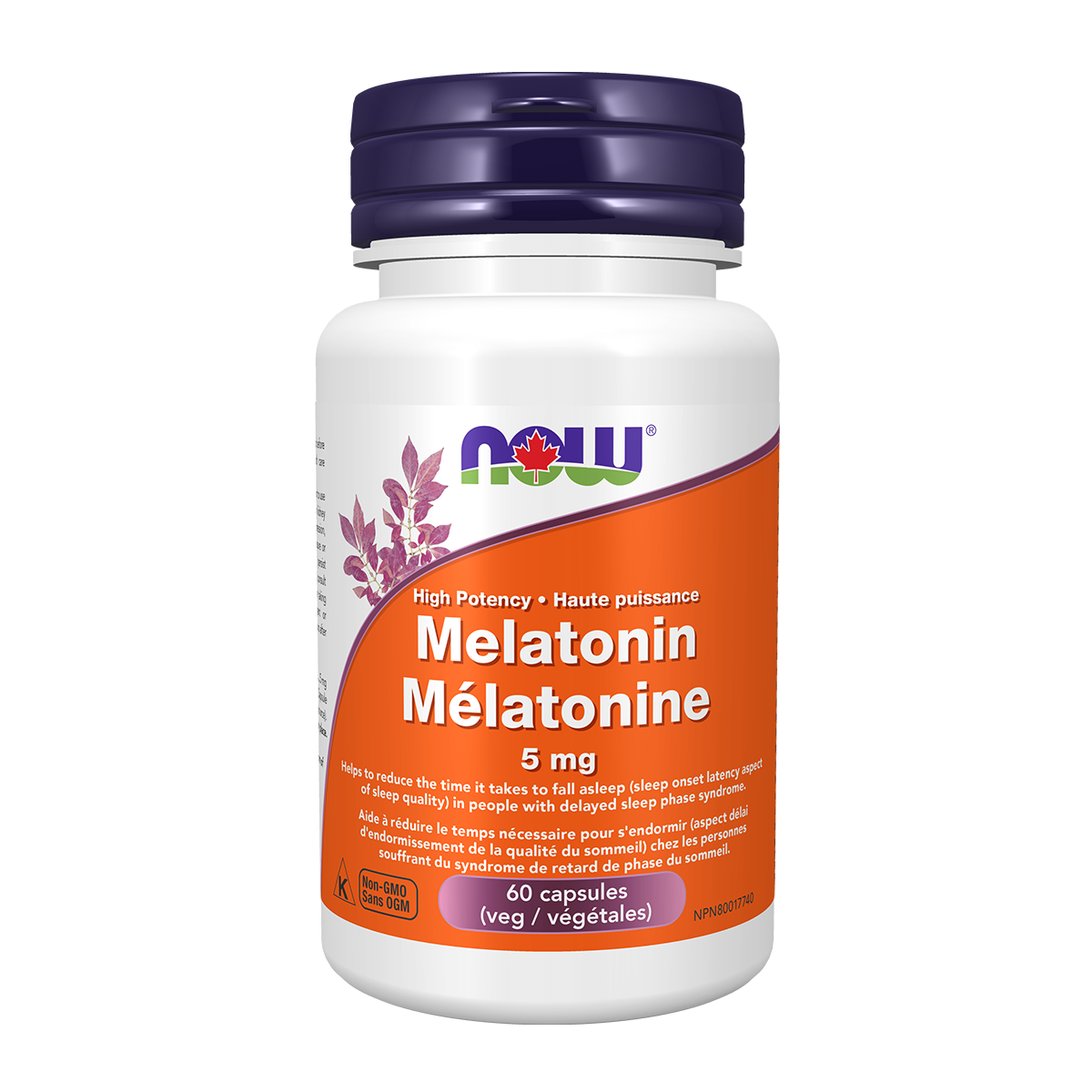 NOW Melatonin 5mg 60 Vegetarian Capsules