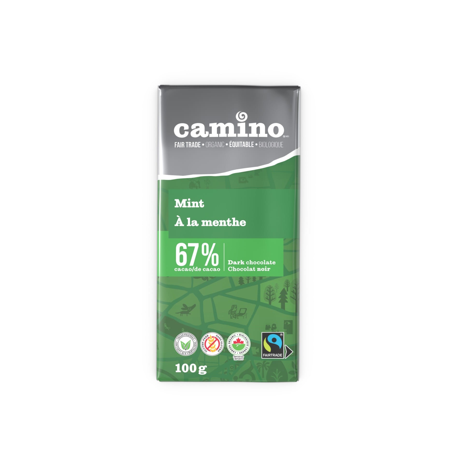 Camino Organic Mint 67% Dark Chocolate Bar 100g