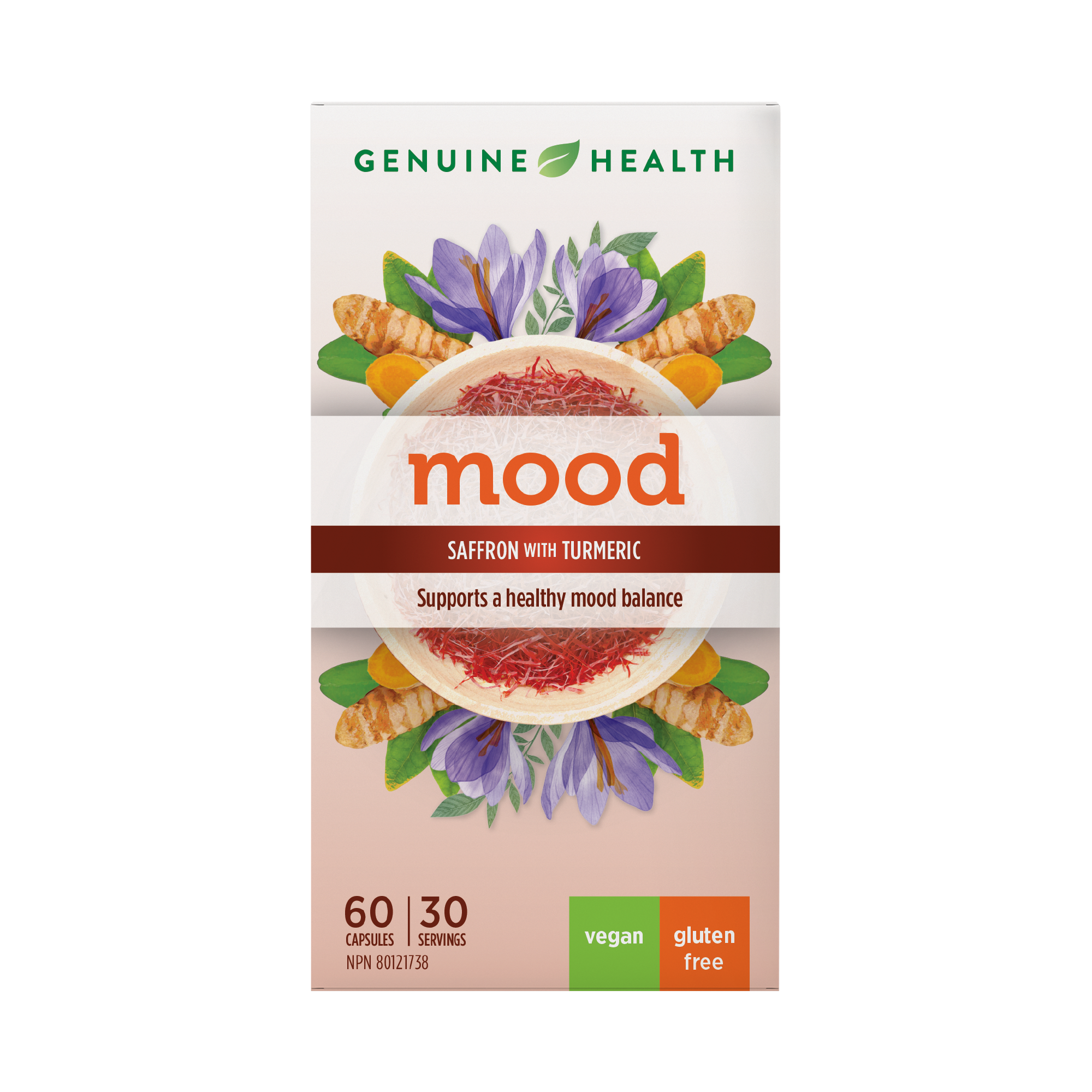 Genuine Health Mood Saffron & Turmeric 60 Vegetarian Capsules