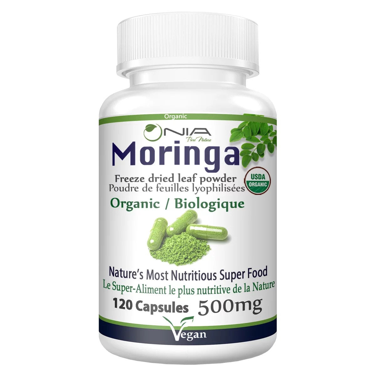 Nia Organic Moringa 120 Vegetarian Capsules