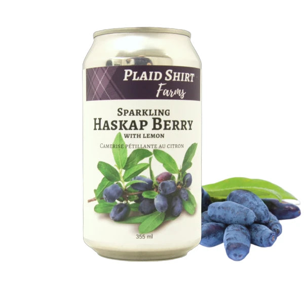 Plaid Shirt Farms Sparkling Haskap Berry with Lemon 355ml