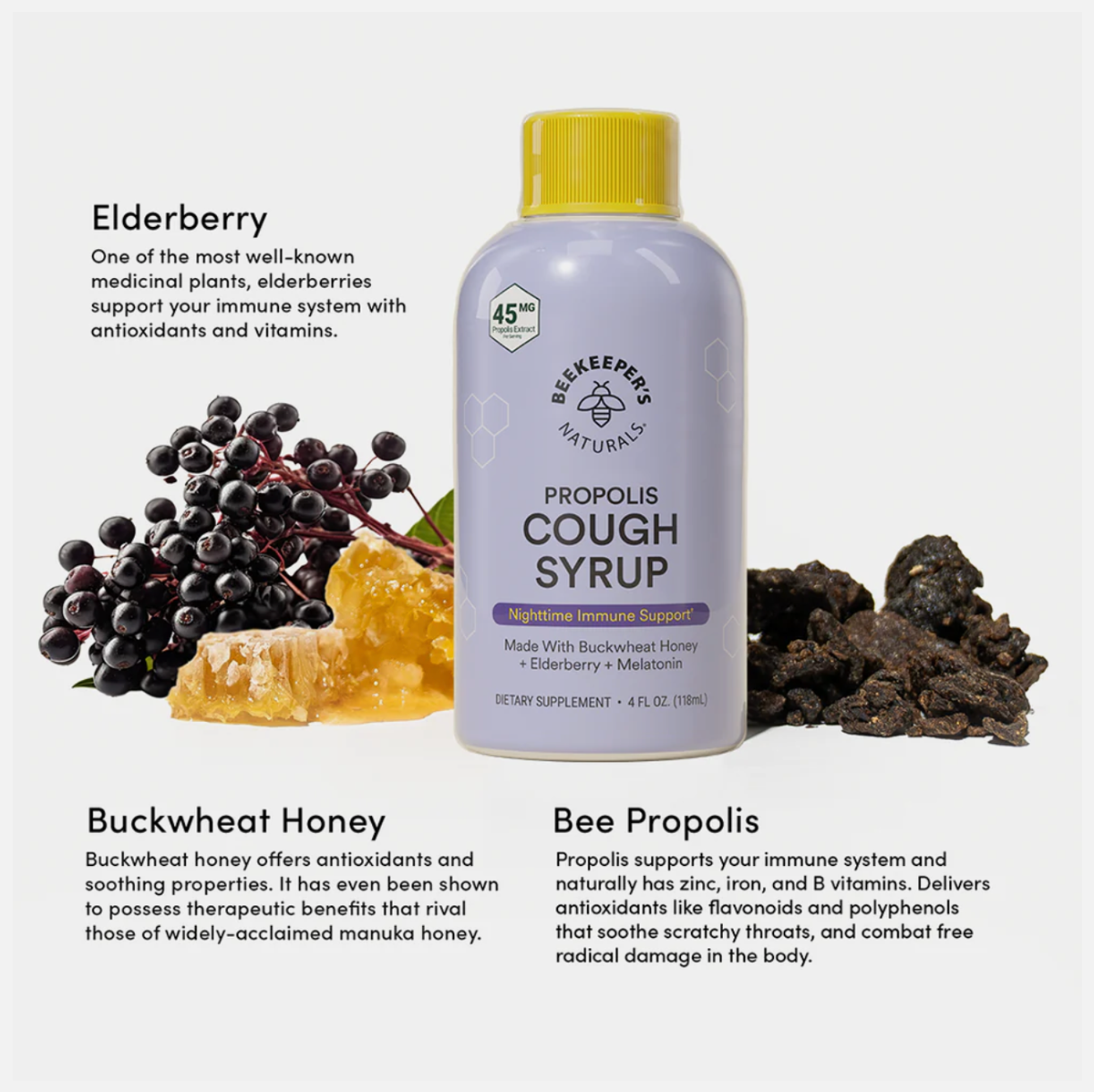 Beekeeper's Propolis Nighttime Cough Syrup 118ml