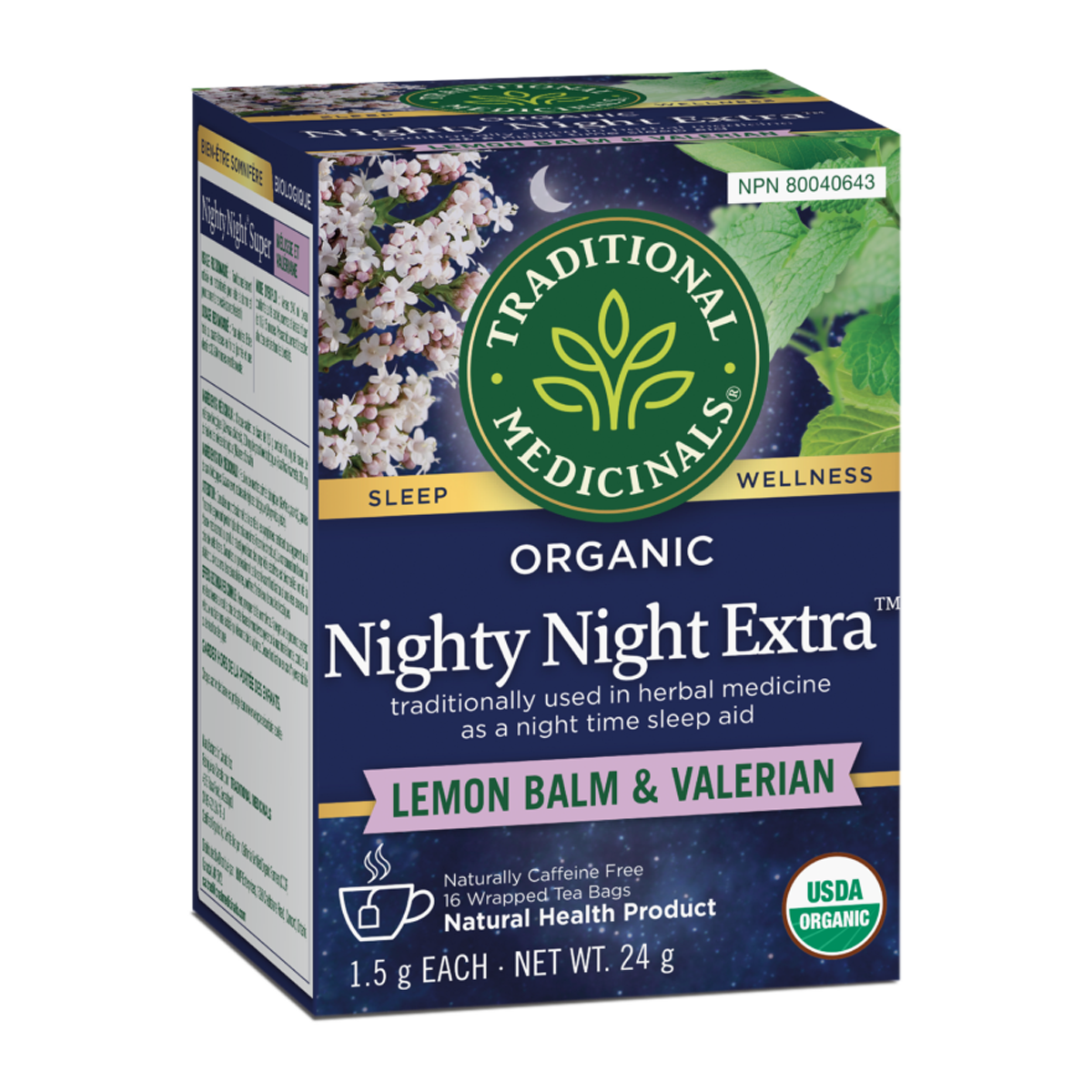 Traditional Medicinals Organic Nighty Night Extra Tea With Valerian 16 Tea Bags