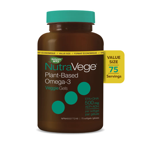 NutraVege Omega-3 Plant Liquid Gels 75 Softgels