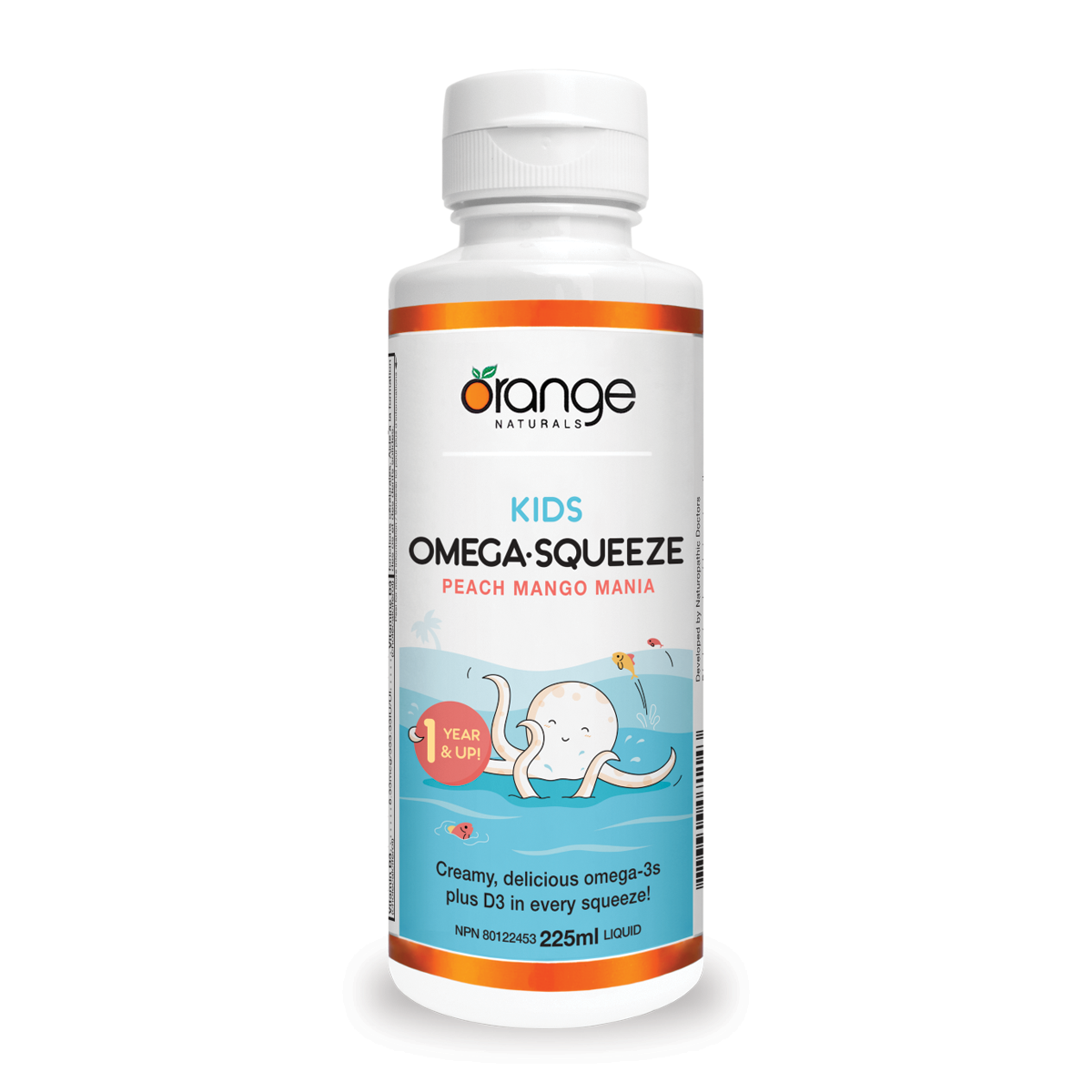 Orange Naturals Kids Omega Squeeze Peach Mango Mania 225ml