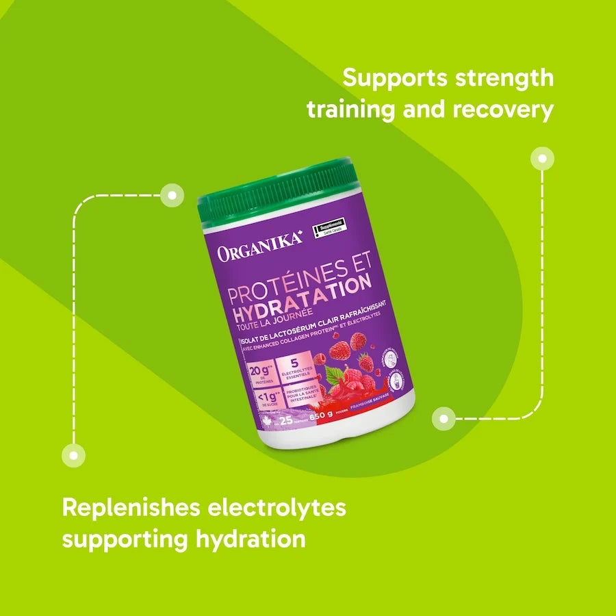 Organika All Day Protein Hydrator Wild Raspberry 650g