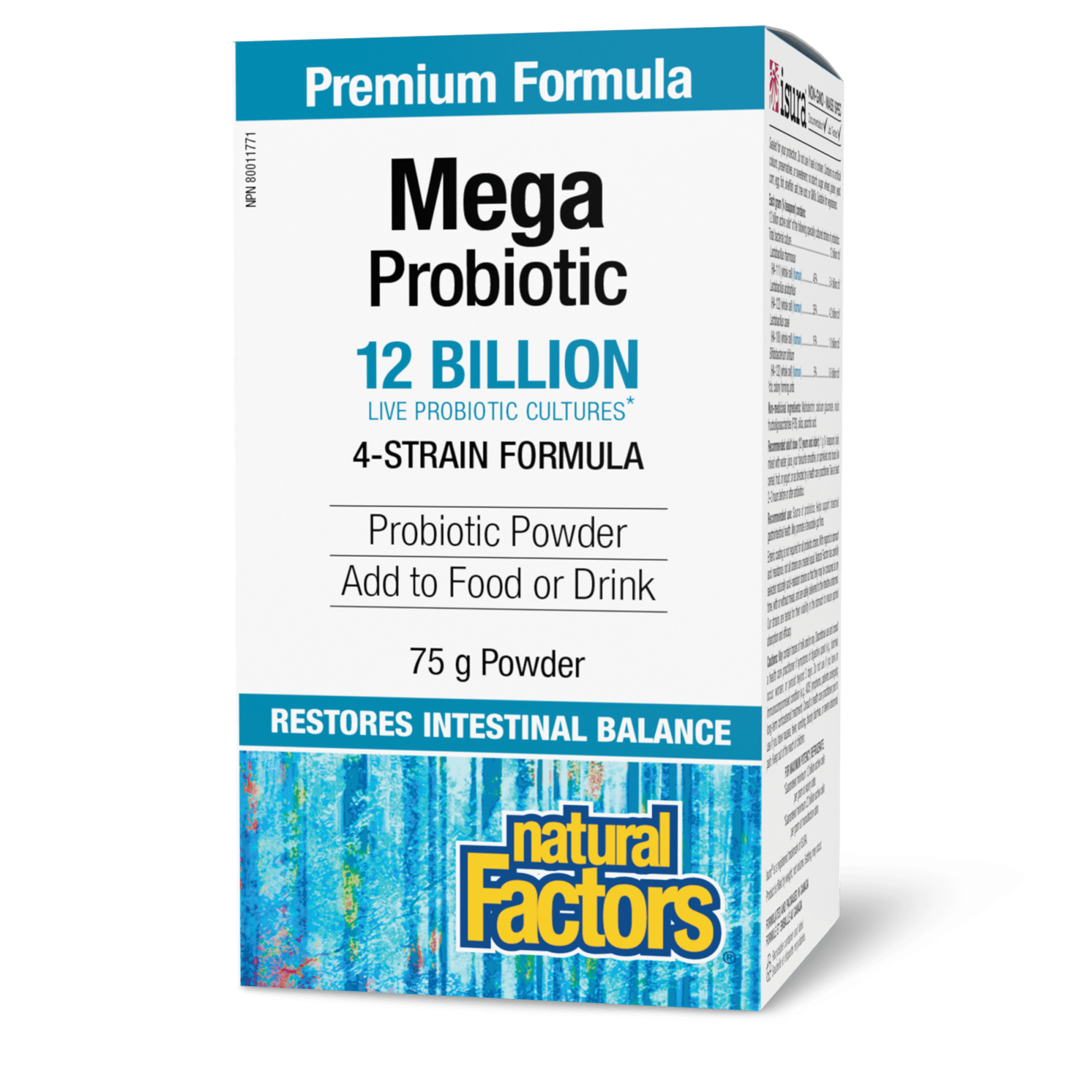 Natural Factors Mega Probiotic Powder 12 Billion 75g