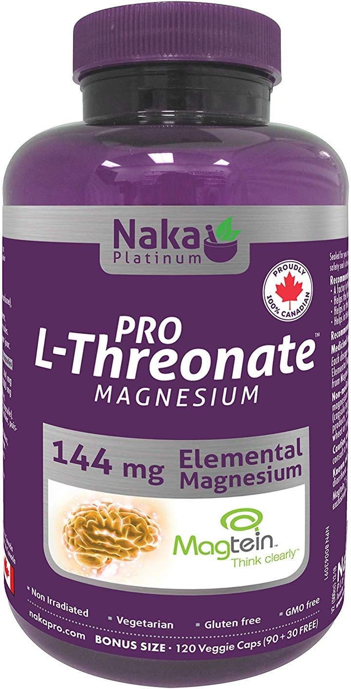 Naka Platinum Pro Magnesium L-Threonate 120 Vegetarian Capsules