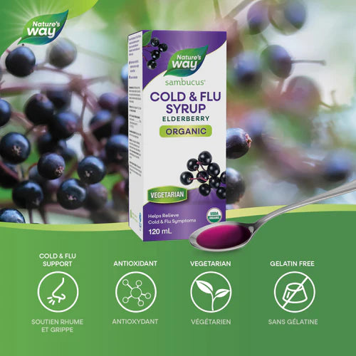 Nature's Way Sambucus ORGANIC Elderberry Syrup 120ml