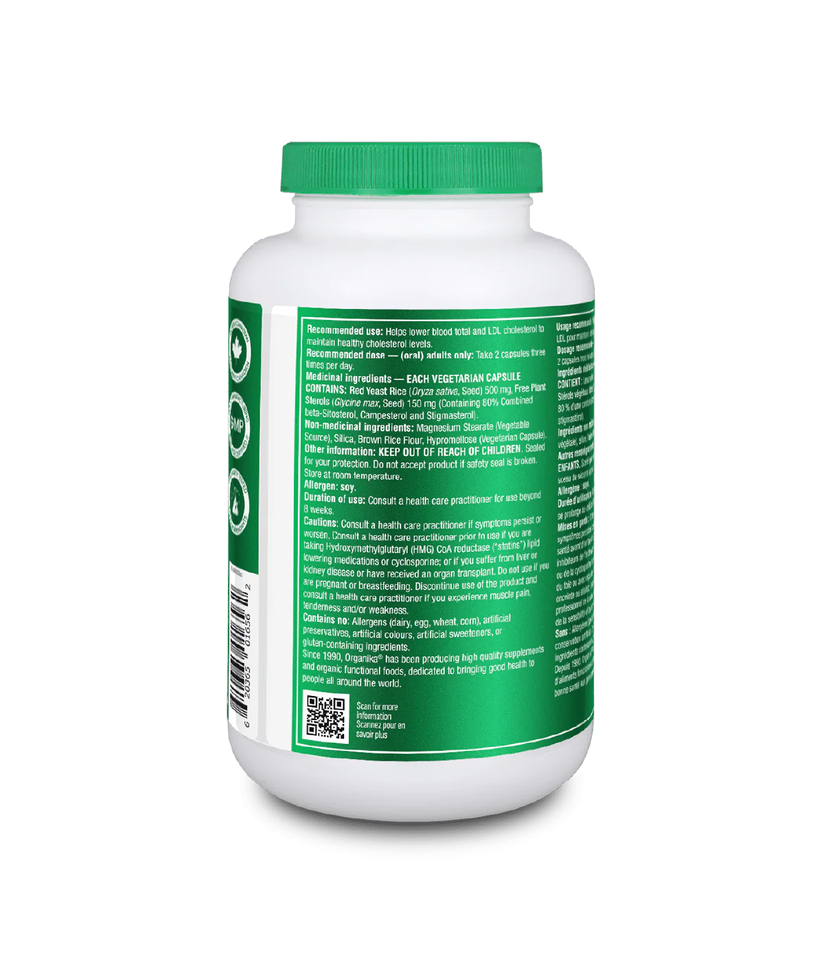 Organika Red Yeast Rice Plus 180 Vegetarian Capsules