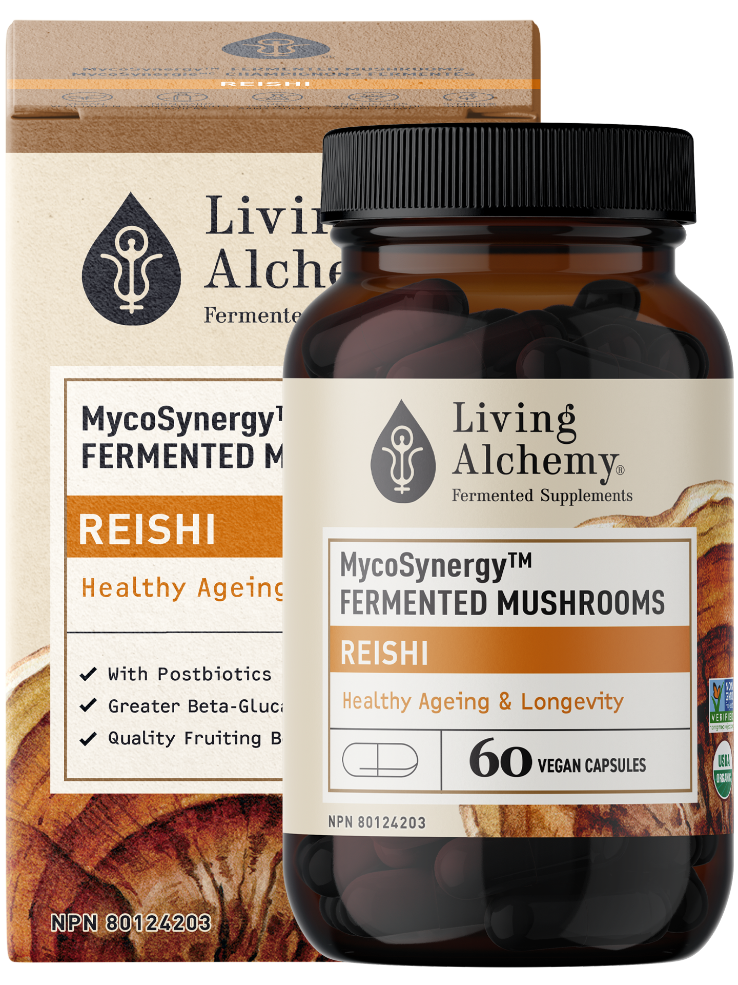 Living Alchemy Reishi Fermented Mushrooms 60 Vegetarian Capsules