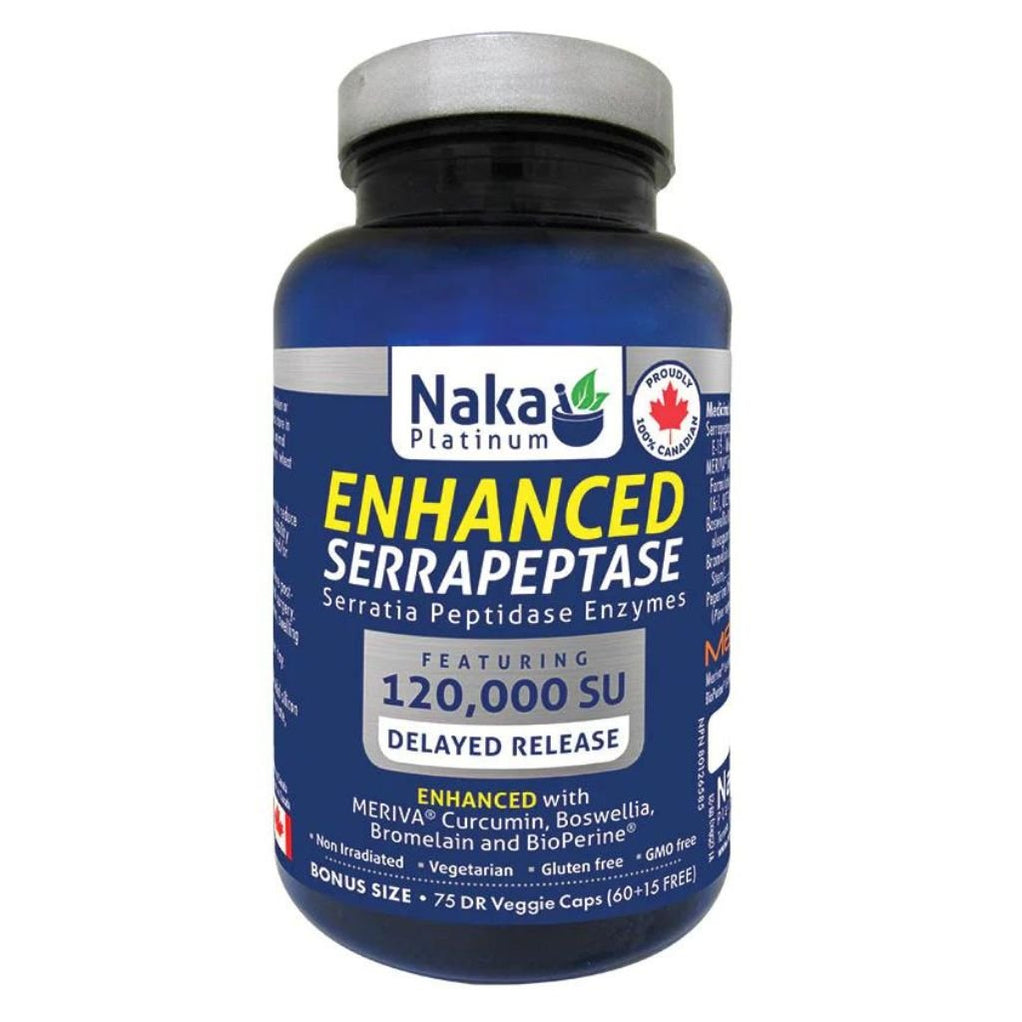 Naka Platinum Enhanced Serrapeptase 120,000SU 75 DR Capsules