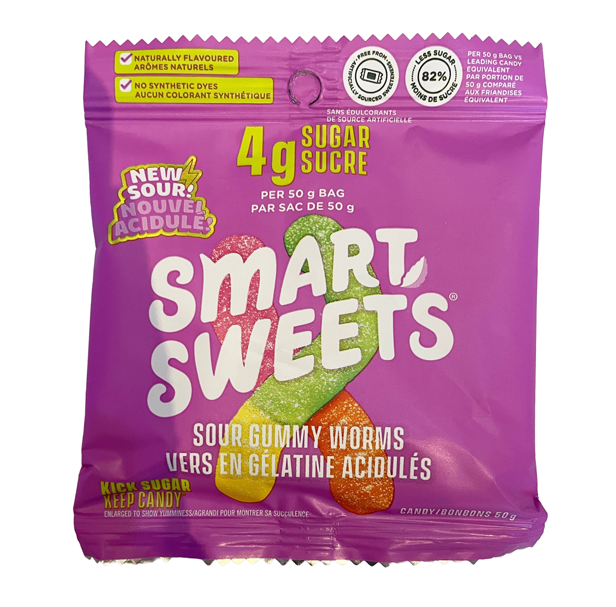 Smart Sweets SOUR Gummy Worms 50g