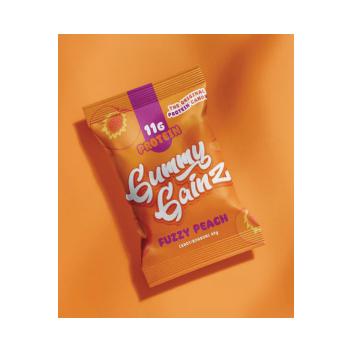 Gummy Gainz Sour Peach Protein Candy 49g