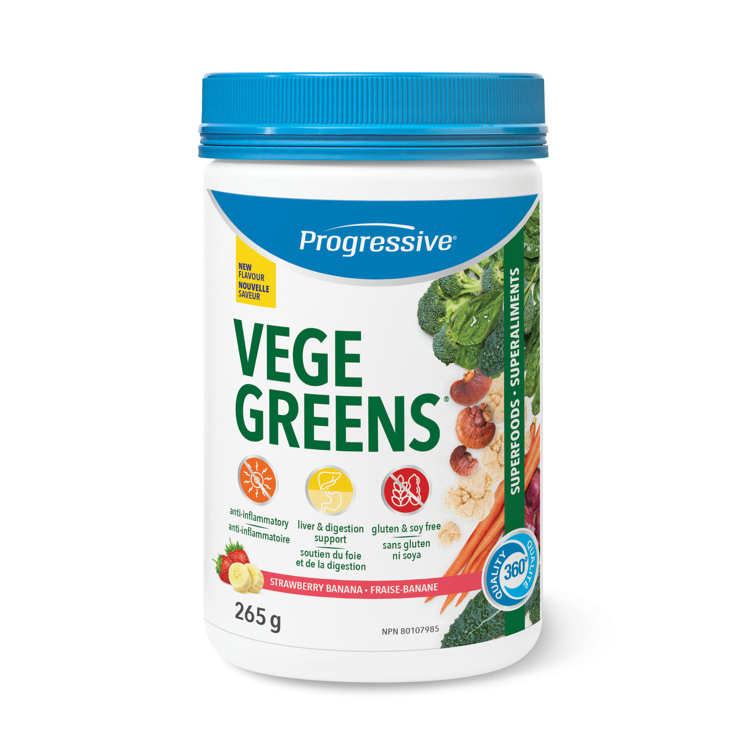Progressive VegeGreens Strawberry Banana 265g