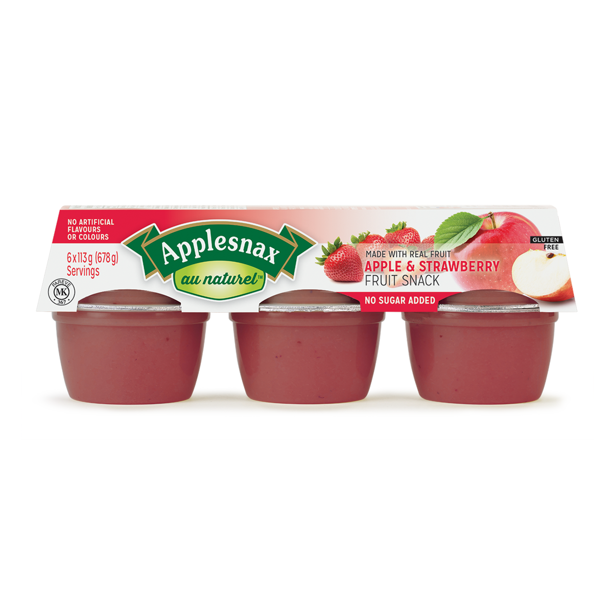 Applesnax Au Naturel Apple & Strawberry Cups