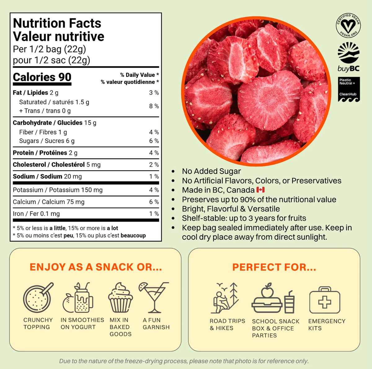 OHME Freeze Dried Sliced Strawberries 46g