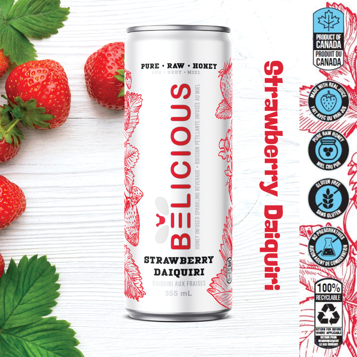 Belicious Strawberry Daiquiri Sparkling Beverage 355ml
