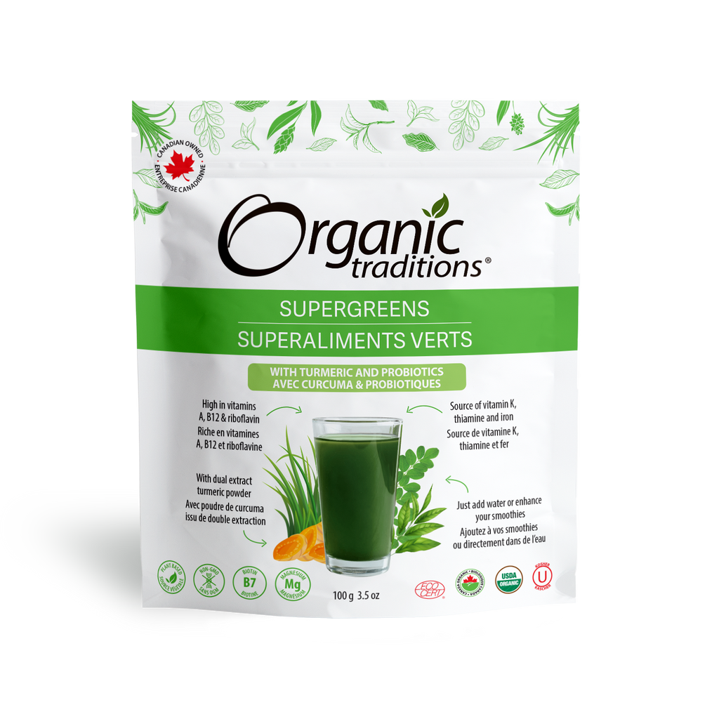 Organic Traditions Supergreens with Turmeric and Probiotics 100g