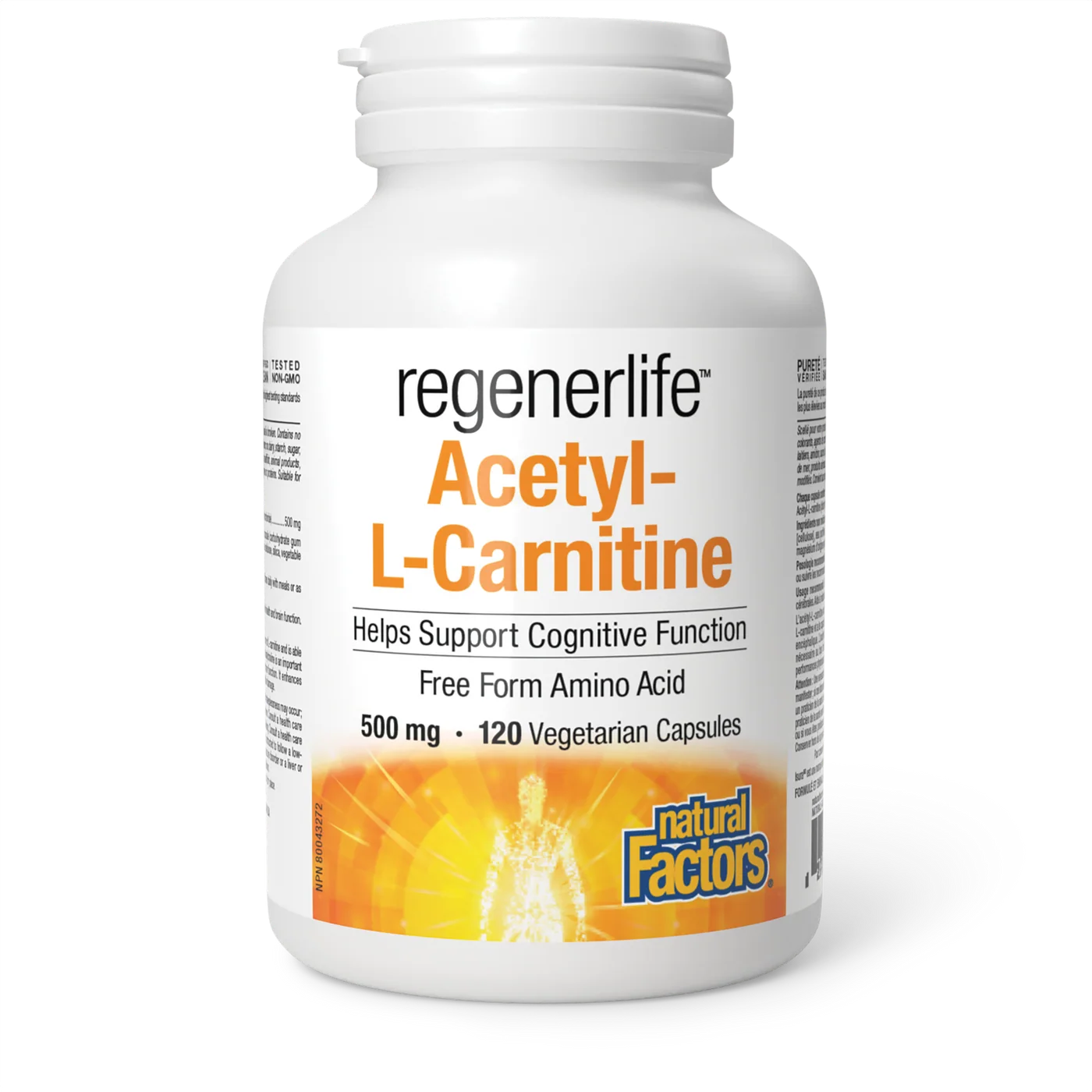Natural Factors RegenerLife Acetyl-L-Carnitine 500mg 120 vegetarian capsules