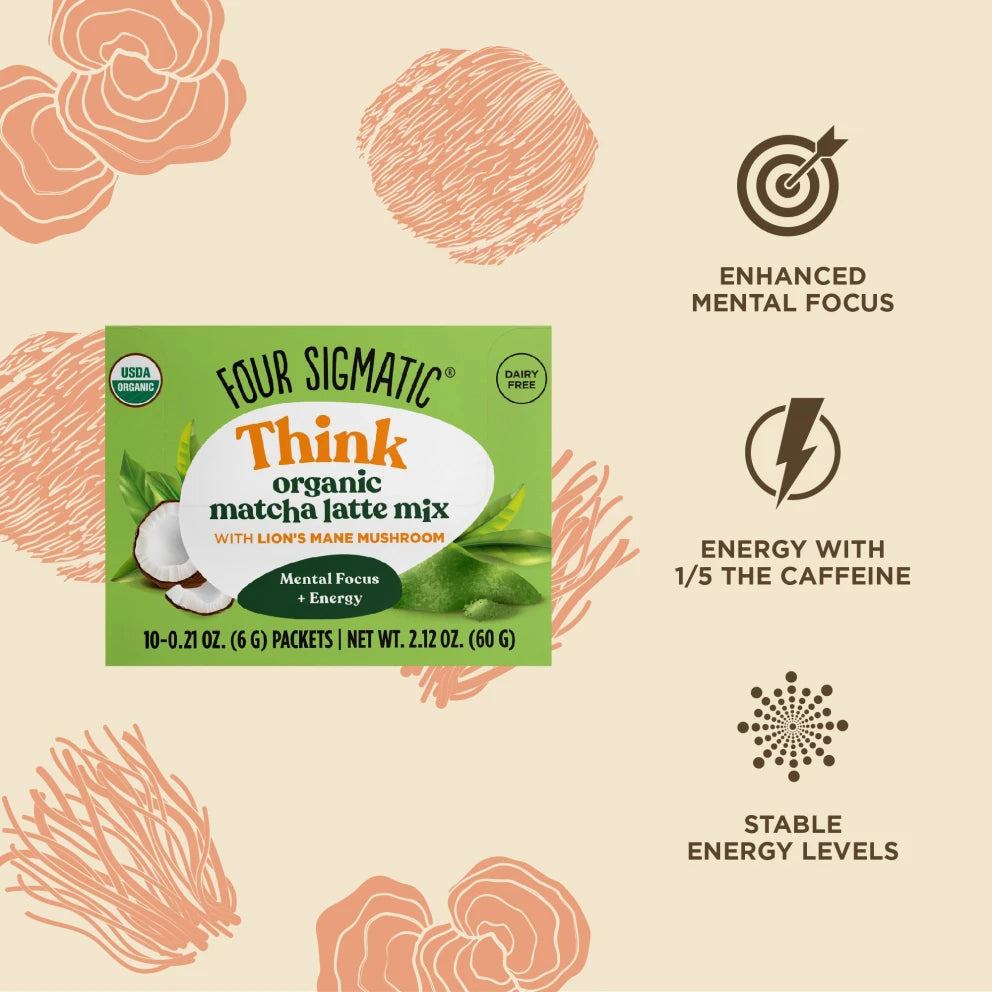 Four Sigmatic Think Organic Matcha Latte with Lion's Mane 10 Packets
