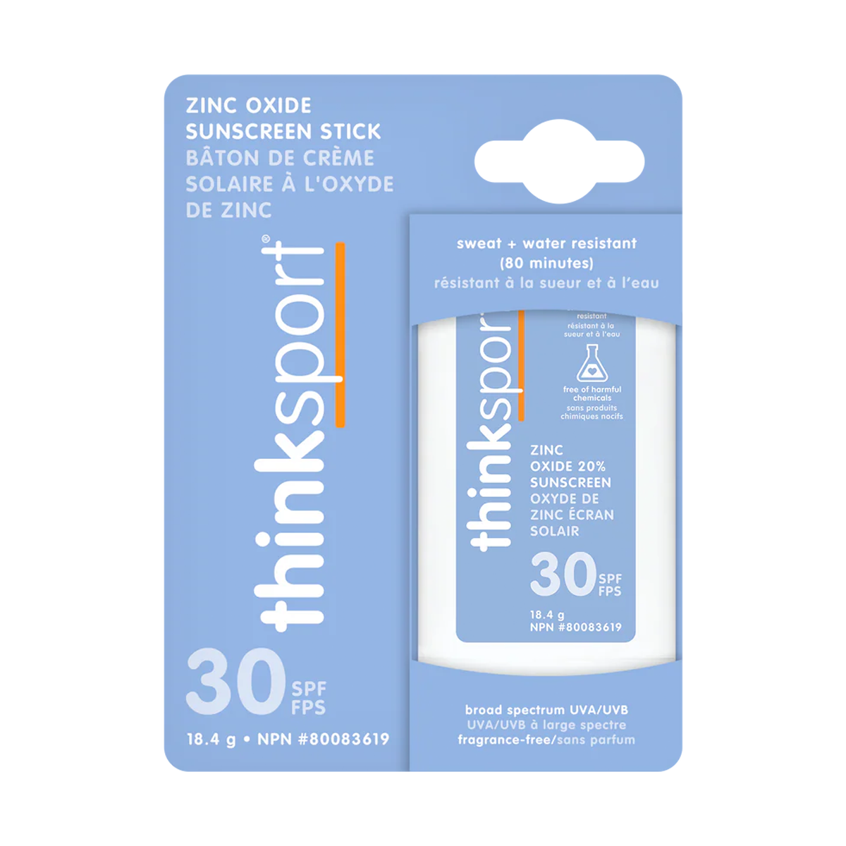ThinkSport Mineral Sunscreen SPF 30+ 18.4g Stick