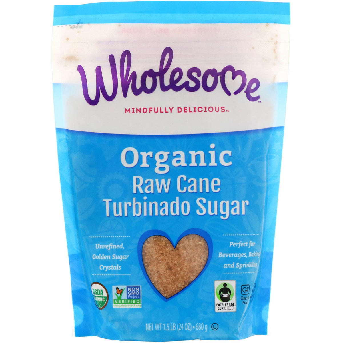 Wholesome Sweeteners Organic Raw Cane Turbinado Sugar 680g