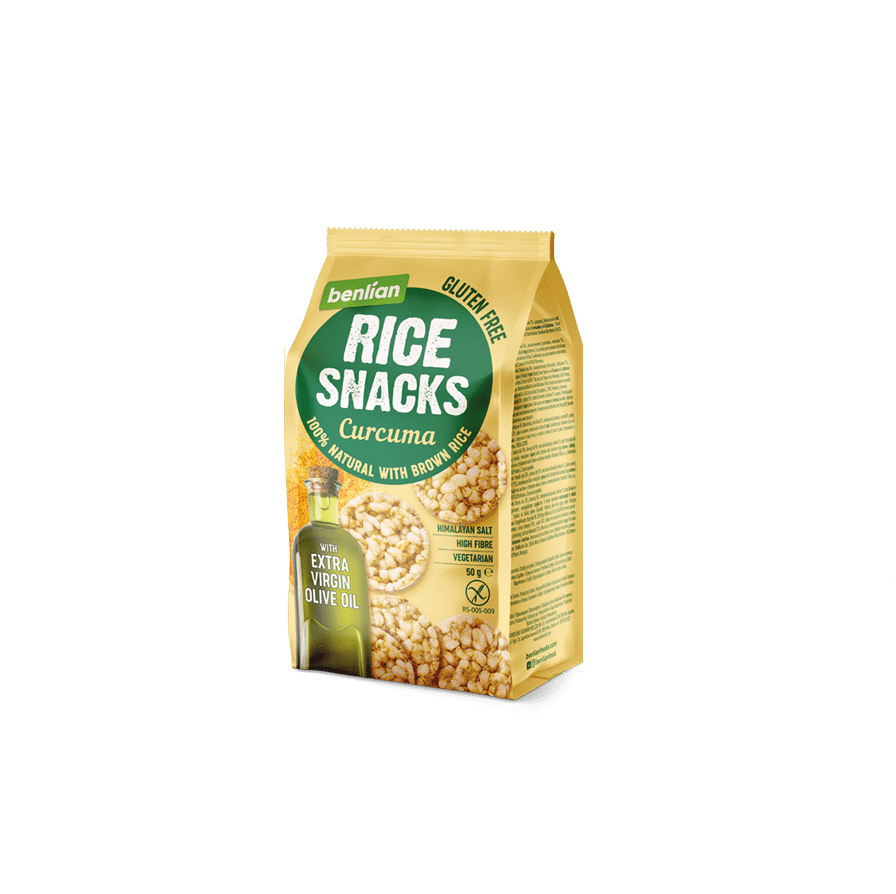 Benlian Gluten-Free Mini Rice Cakes Curcuma (Turmeric) 50g